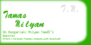 tamas milyan business card